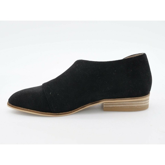 Beast Fashion Shoes Womens 5.5 Black Faux Suede Side Cutout Cap Toe Slip On - Picture 5 of 10